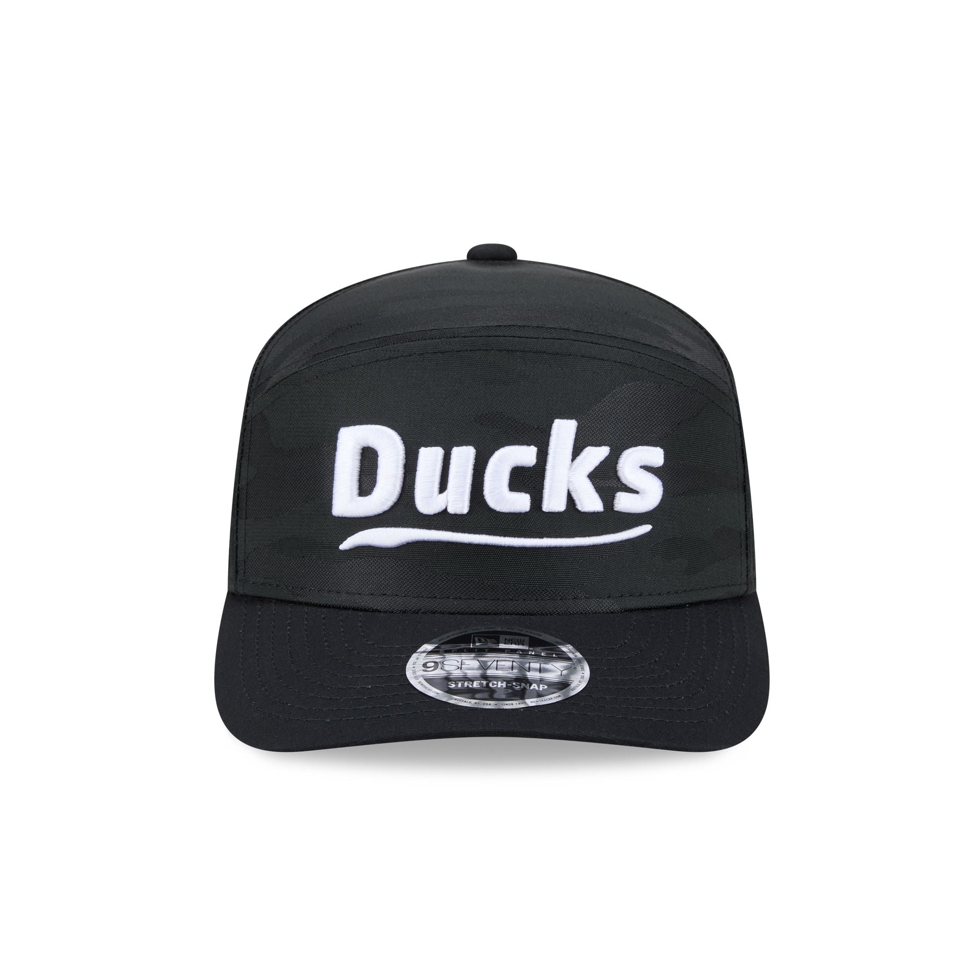 Anaheim Ducks Black Camo Split Panel 9SEVENTY Stretch-Snap Hat