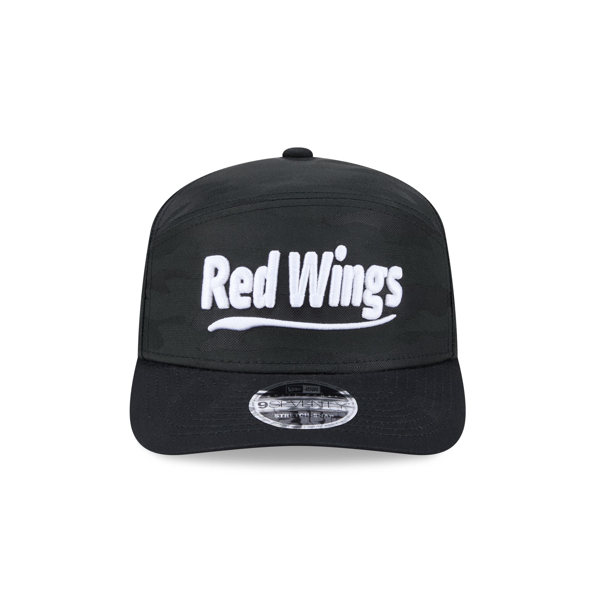 Detroit Red Wings Black Camo Split Panel 9SEVENTY Stretch-Snap Hat