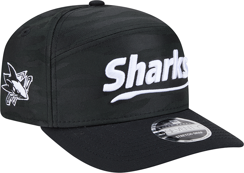San Jose Sharks Black Camo Split Panel 9SEVENTY Stretch-Snap Hat