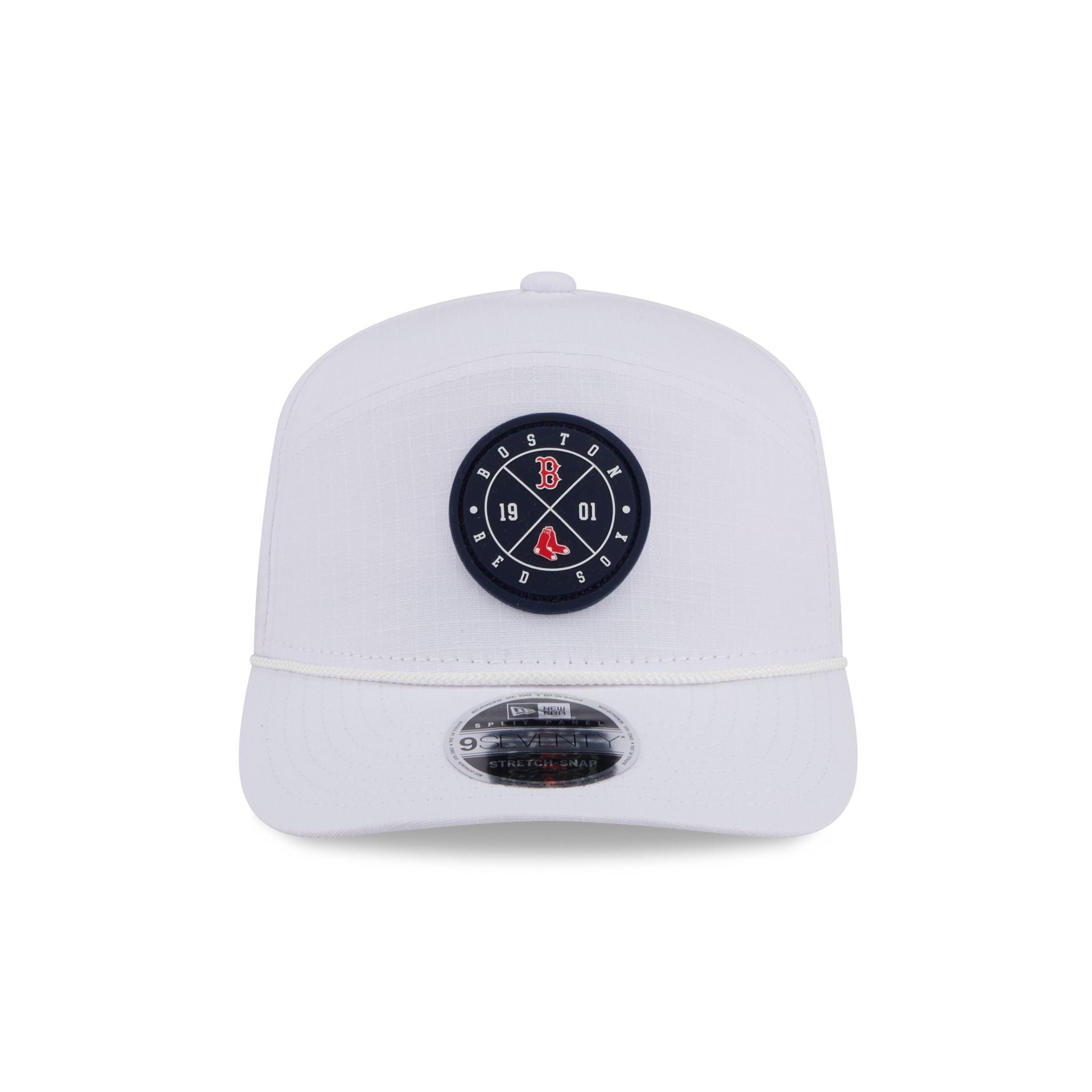 Boston Red Sox Circle Logo White Split Panel 9SEVENTY Stretch-Snap Hat