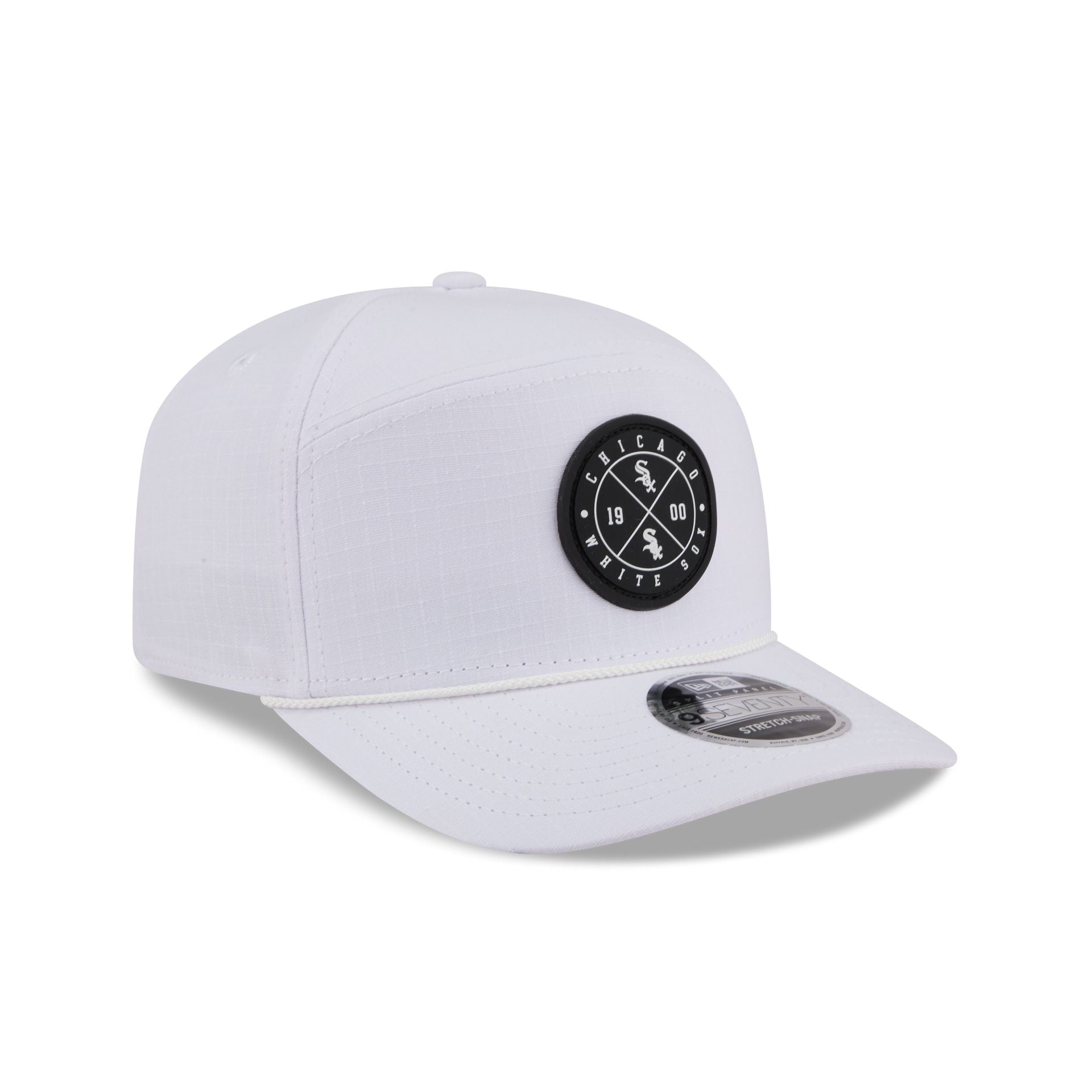 Chicago White Sox Circle Logo White Split Panel 9SEVENTY Stretch-Snap Hat