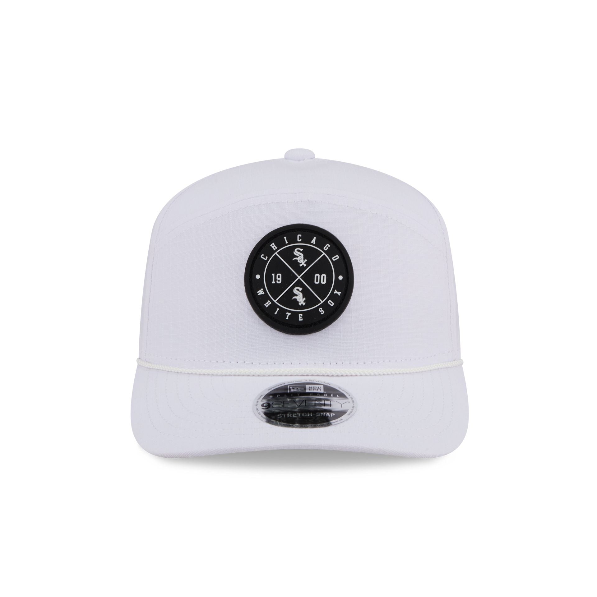 Chicago White Sox Circle Logo White Split Panel 9SEVENTY Stretch-Snap Hat