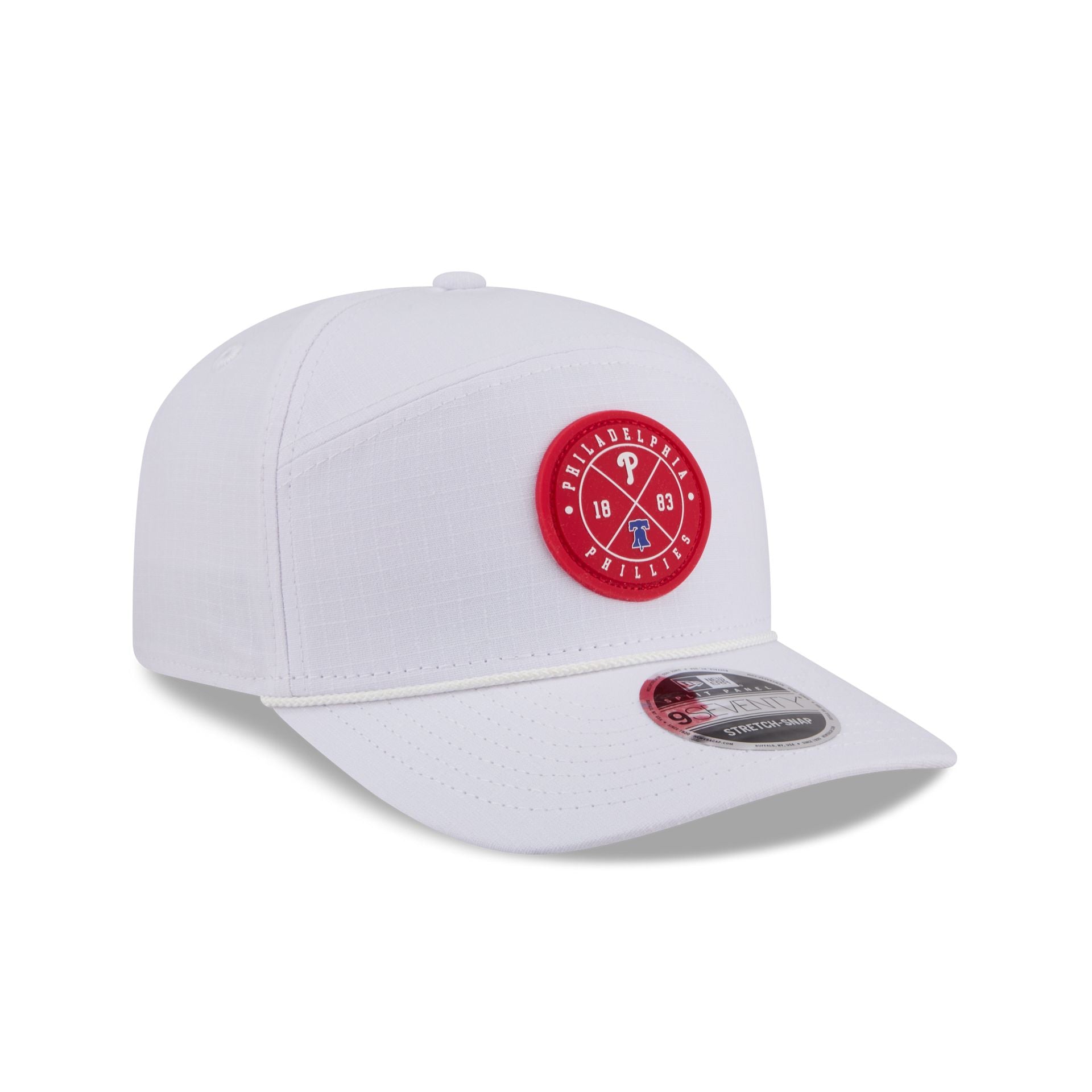 Philadelphia Phillies Circle Logo White Split Panel 9SEVENTY Stretch-Snap Hat