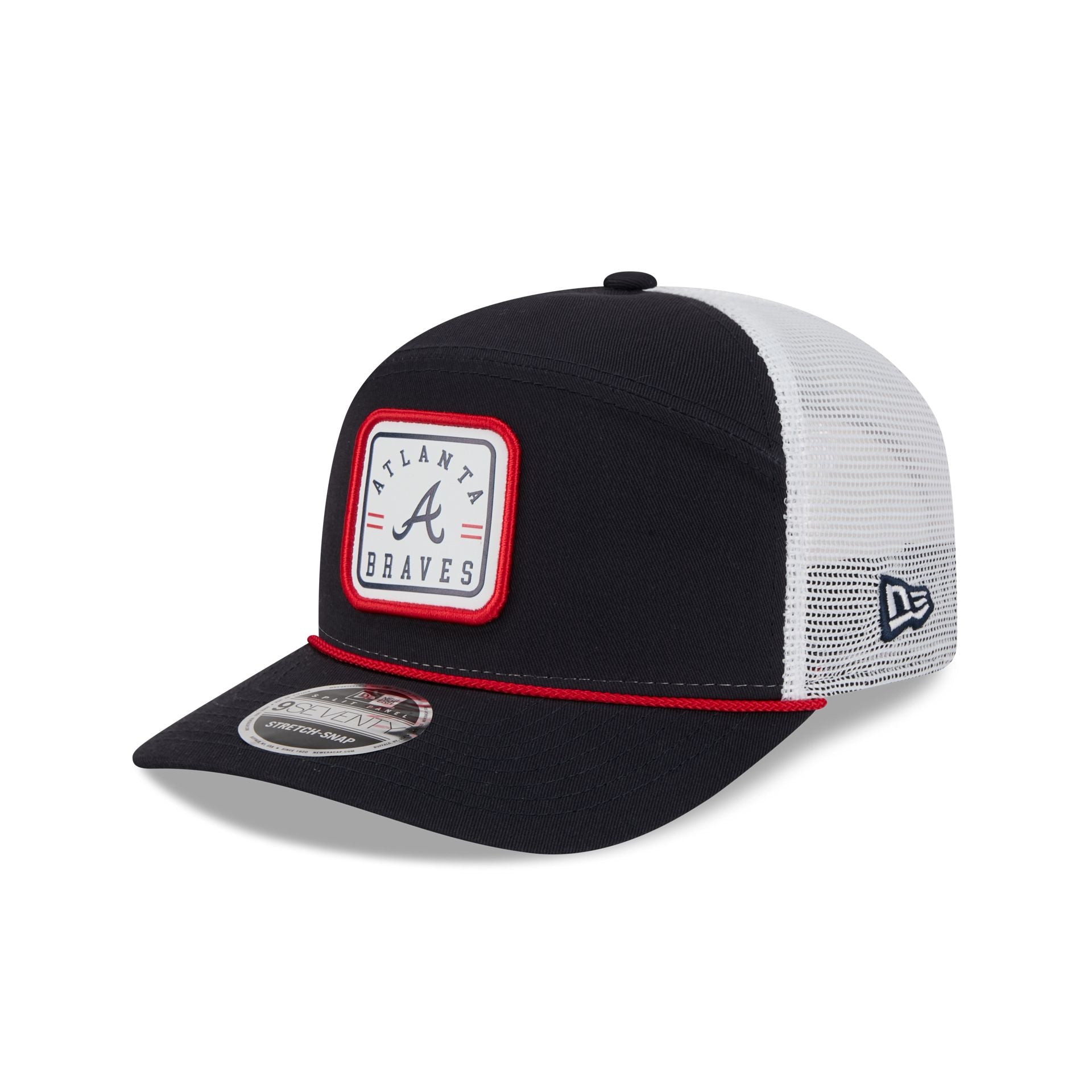 Atlanta Braves Square Patch Split Panel 9SEVENTY Trucker Hat