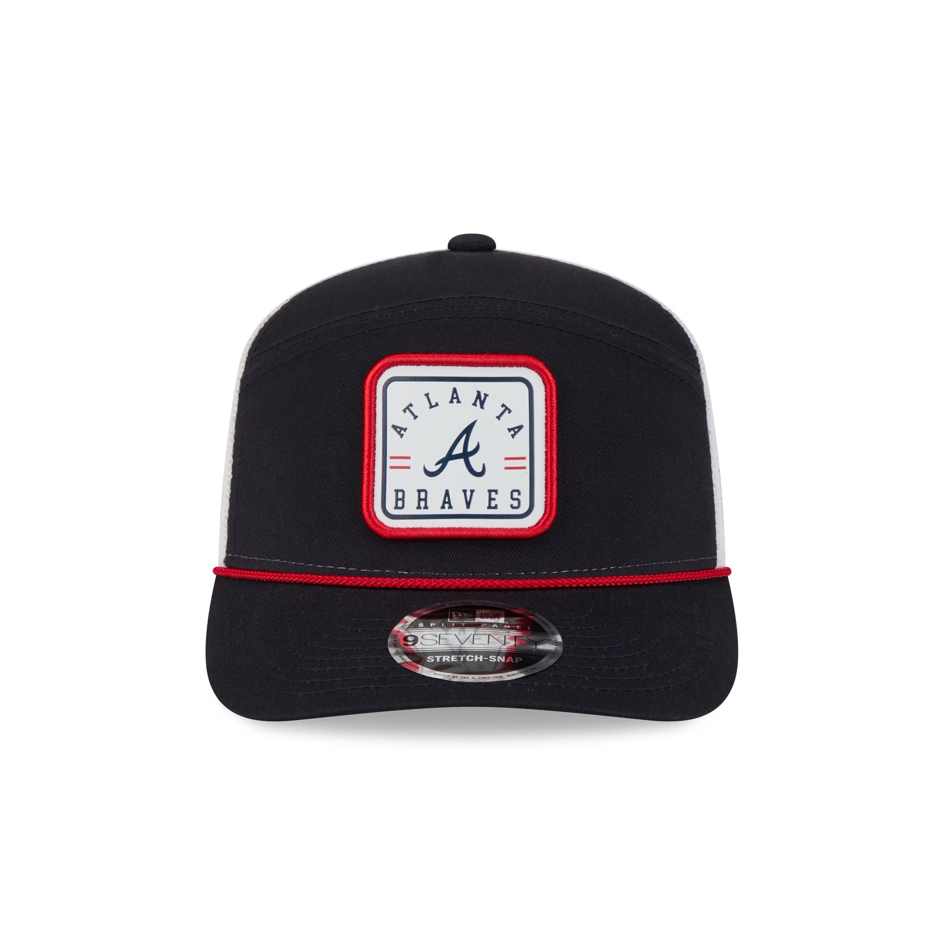 Atlanta Braves Square Patch Split Panel 9SEVENTY Trucker Hat