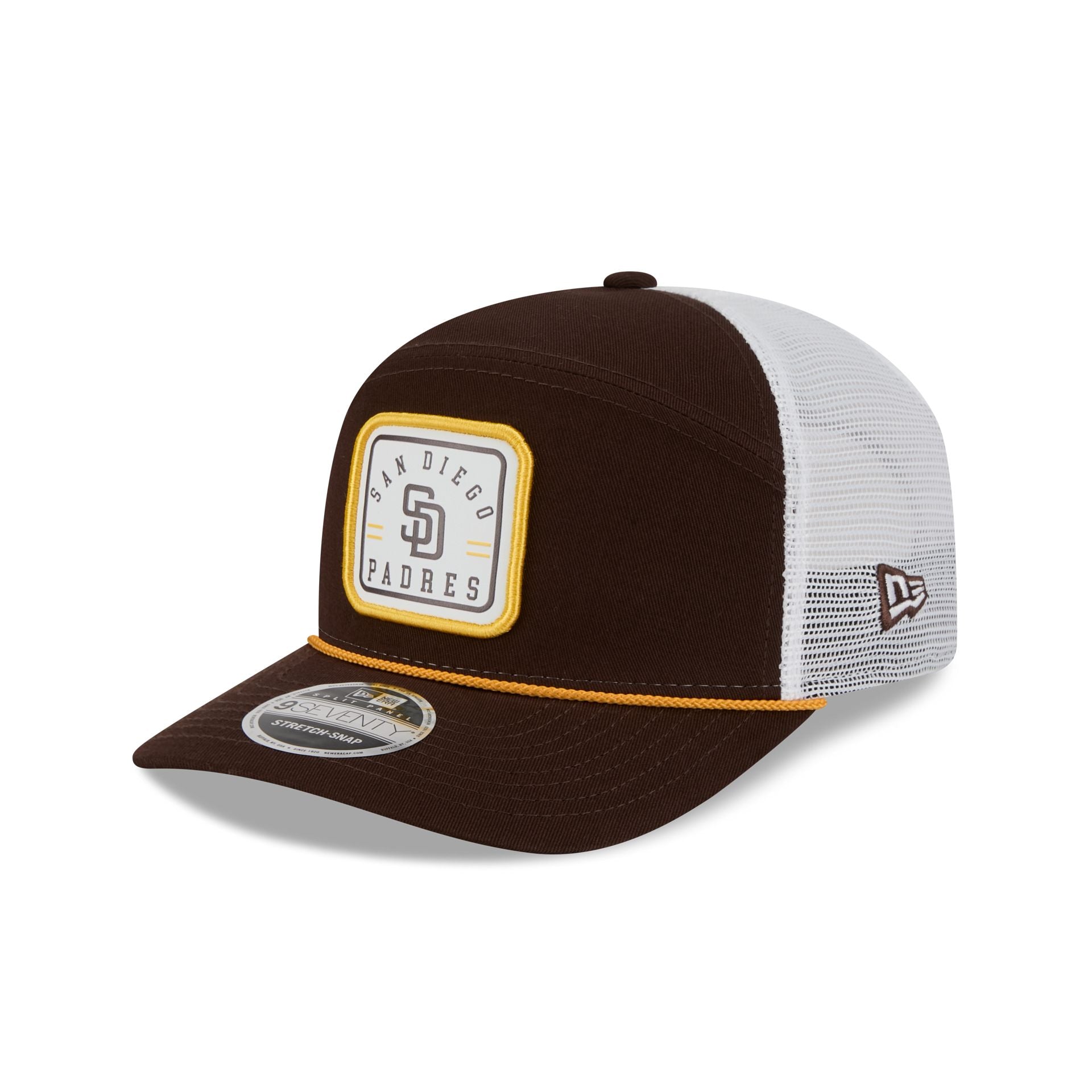 San Diego Padres Square Patch Split Panel 9SEVENTY Trucker Hat