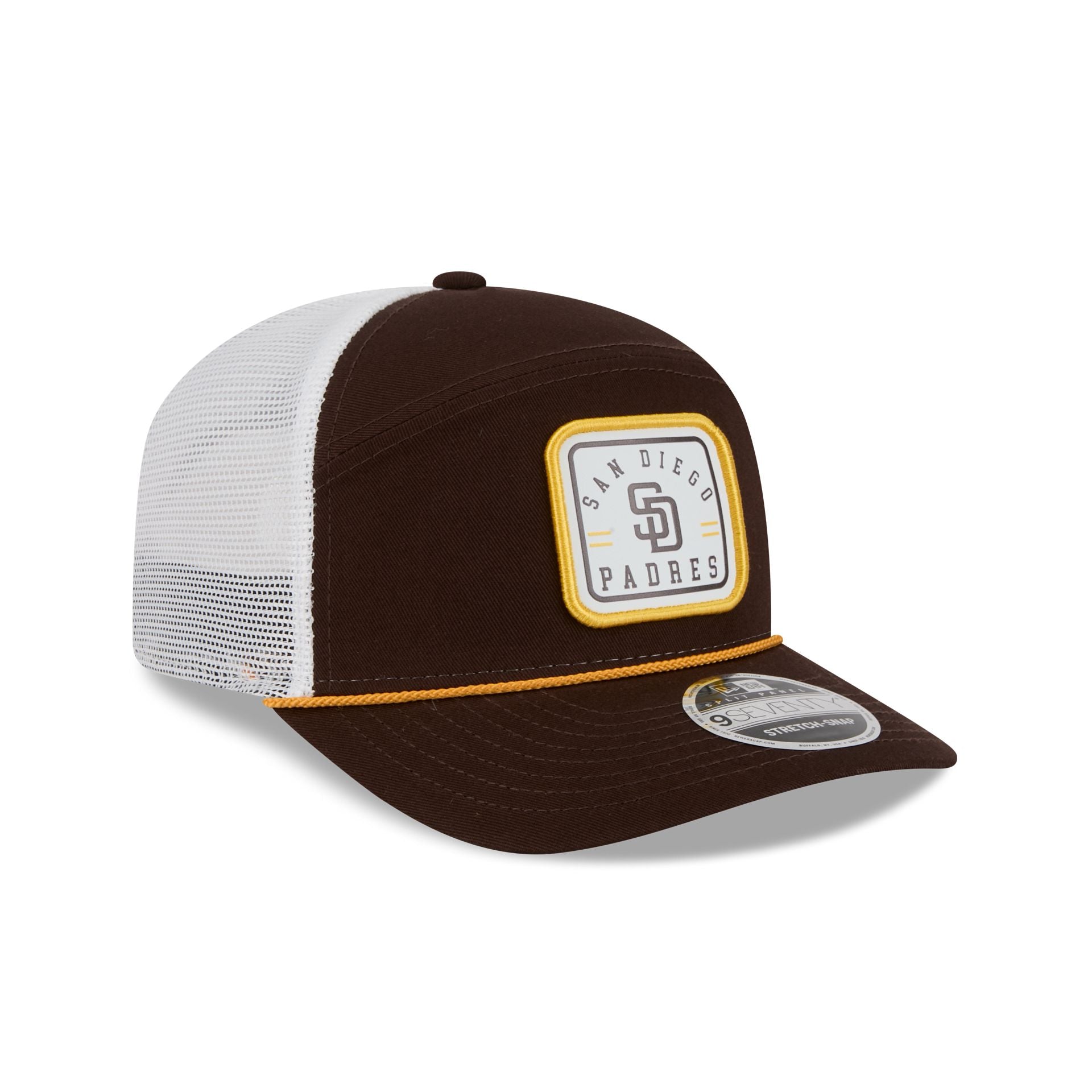 San Diego Padres Square Patch Split Panel 9SEVENTY Trucker Hat