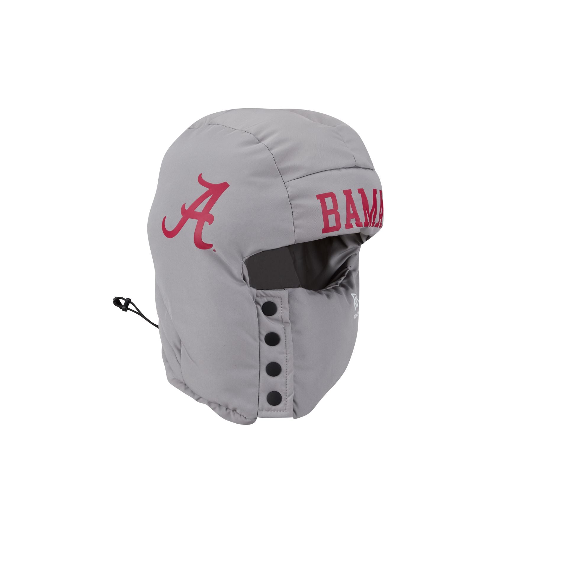 Alabama Crimson Tide Helmet Puffer Hood Hat, Gray, by New Era Alabama Crimson Tide Helmet Puffer Hood Hat, Gray, by New Era
