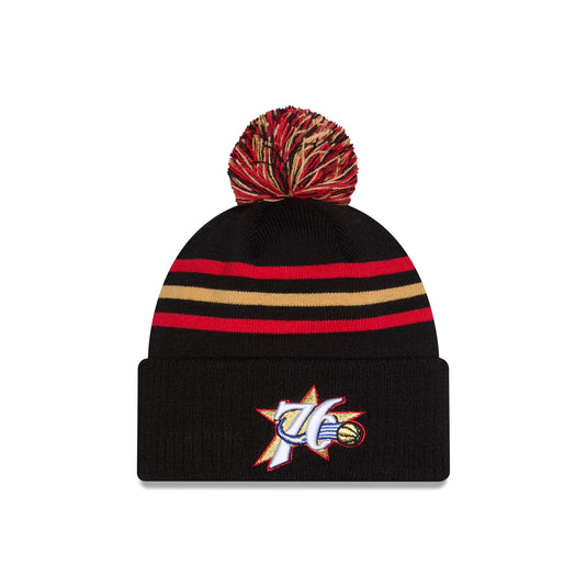 Philadelphia 76ers 2025 Classic Edition Pom Knit Hat - New Era Cap