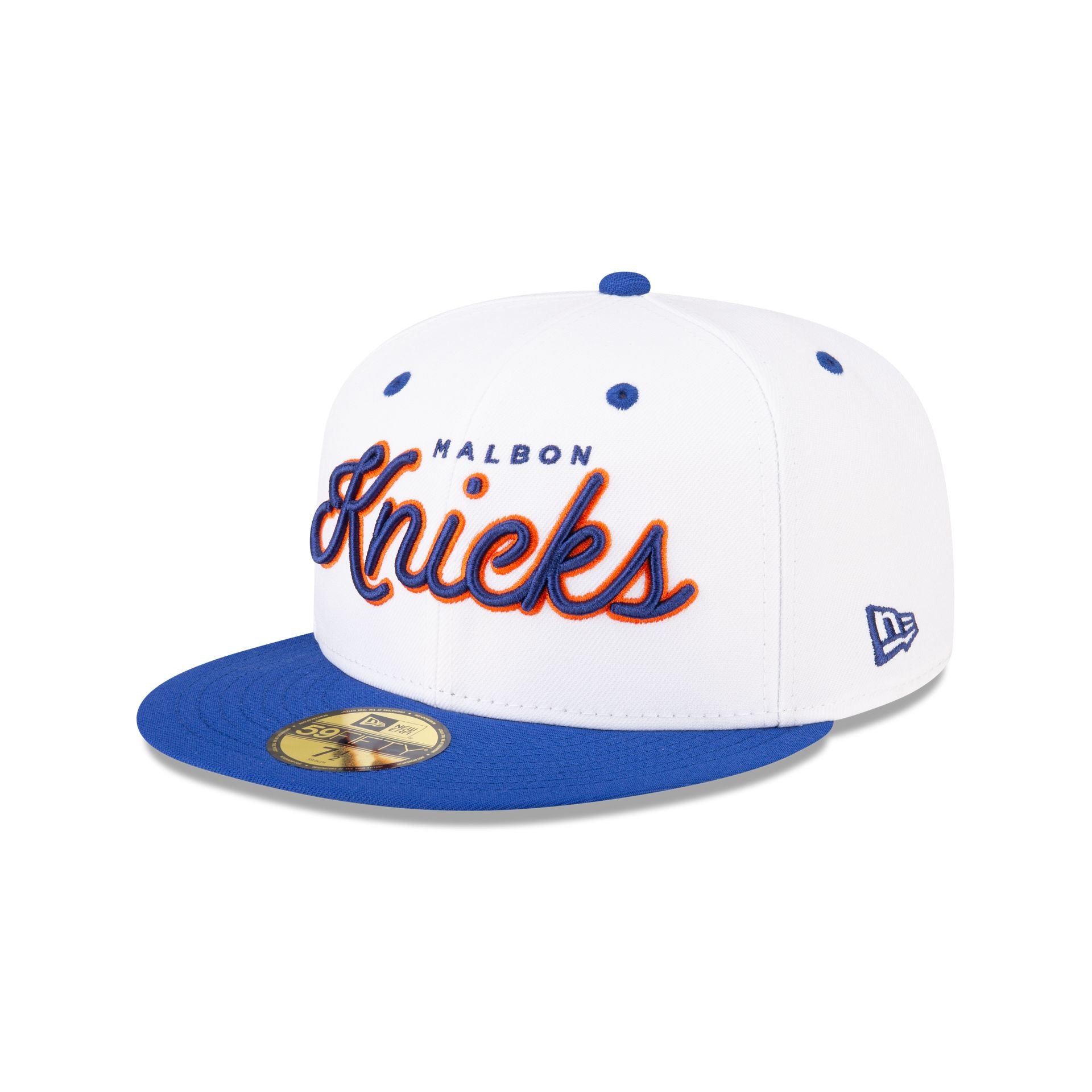 Malbon x New York Knicks White 59FIFTY Fitted Hat