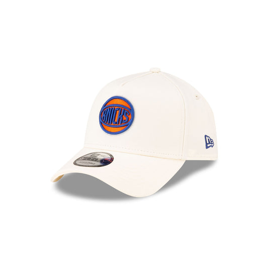 Malbon x New York Knicks Chrome White 9FORTY A-Frame Snapback Hat - New Era Cap