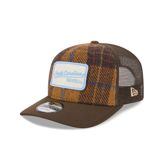 North Carolina Tar Heels Wool Plaid 9SEVENTY Trucker Hat - New Era Cap