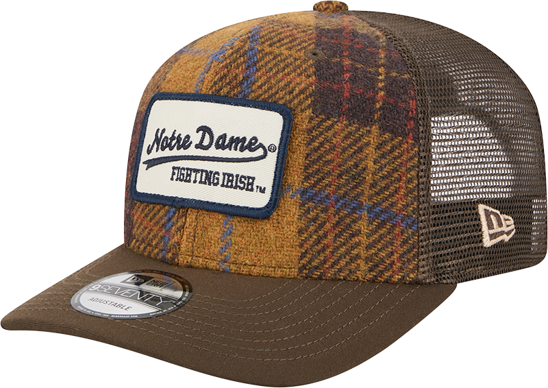 Notre Dame Fighting Irish Wool Plaid 9SEVENTY Trucker Hat