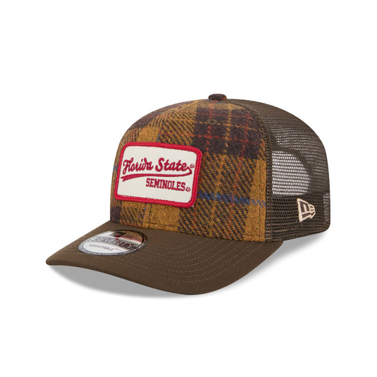 Florida State Seminoles Wool Plaid 9SEVENTY Trucker Hat - New Era Cap