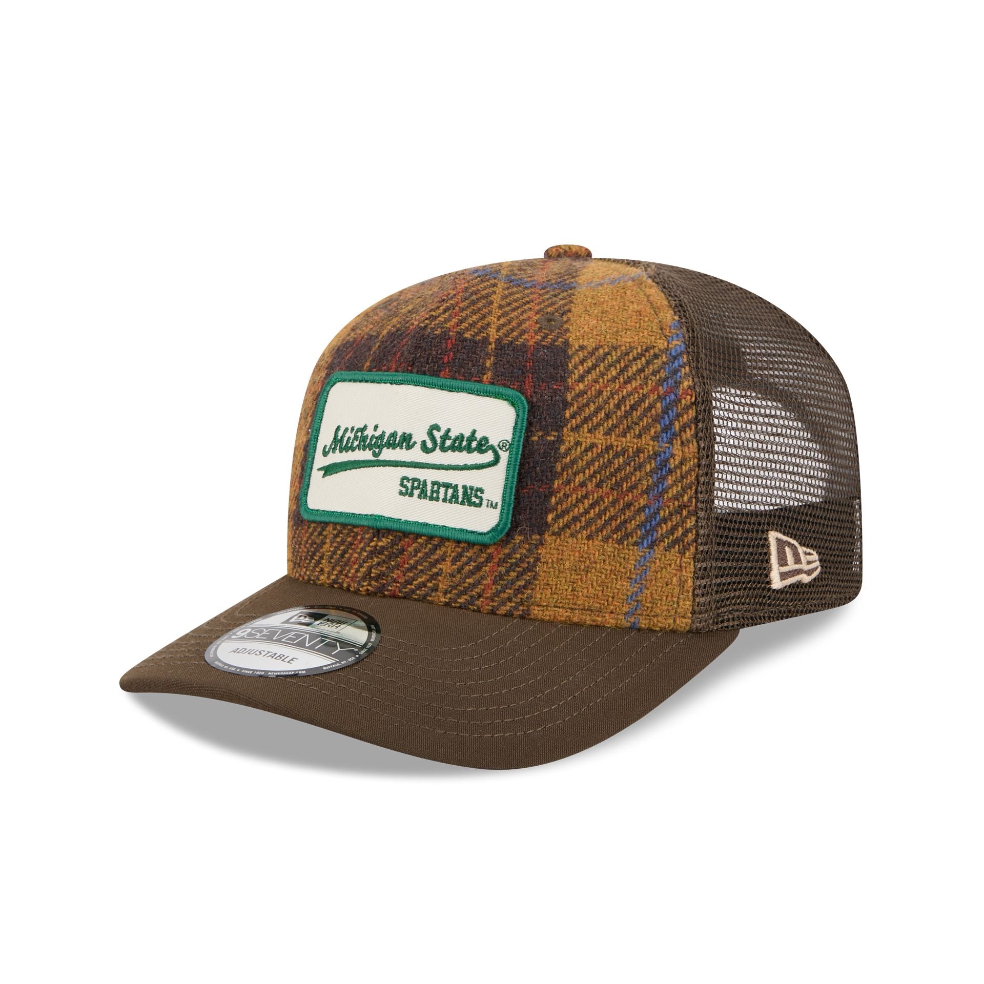 Michigan State Spartans Wool Plaid 9SEVENTY Trucker Hat