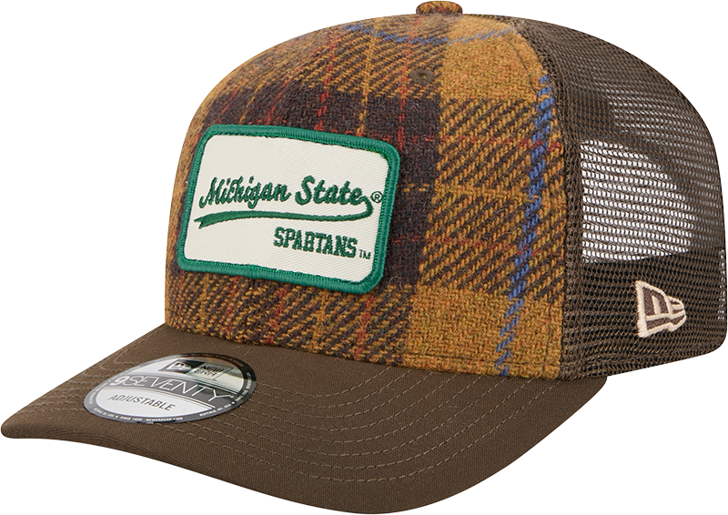 Michigan State Spartans Wool Plaid 9SEVENTY Trucker Hat