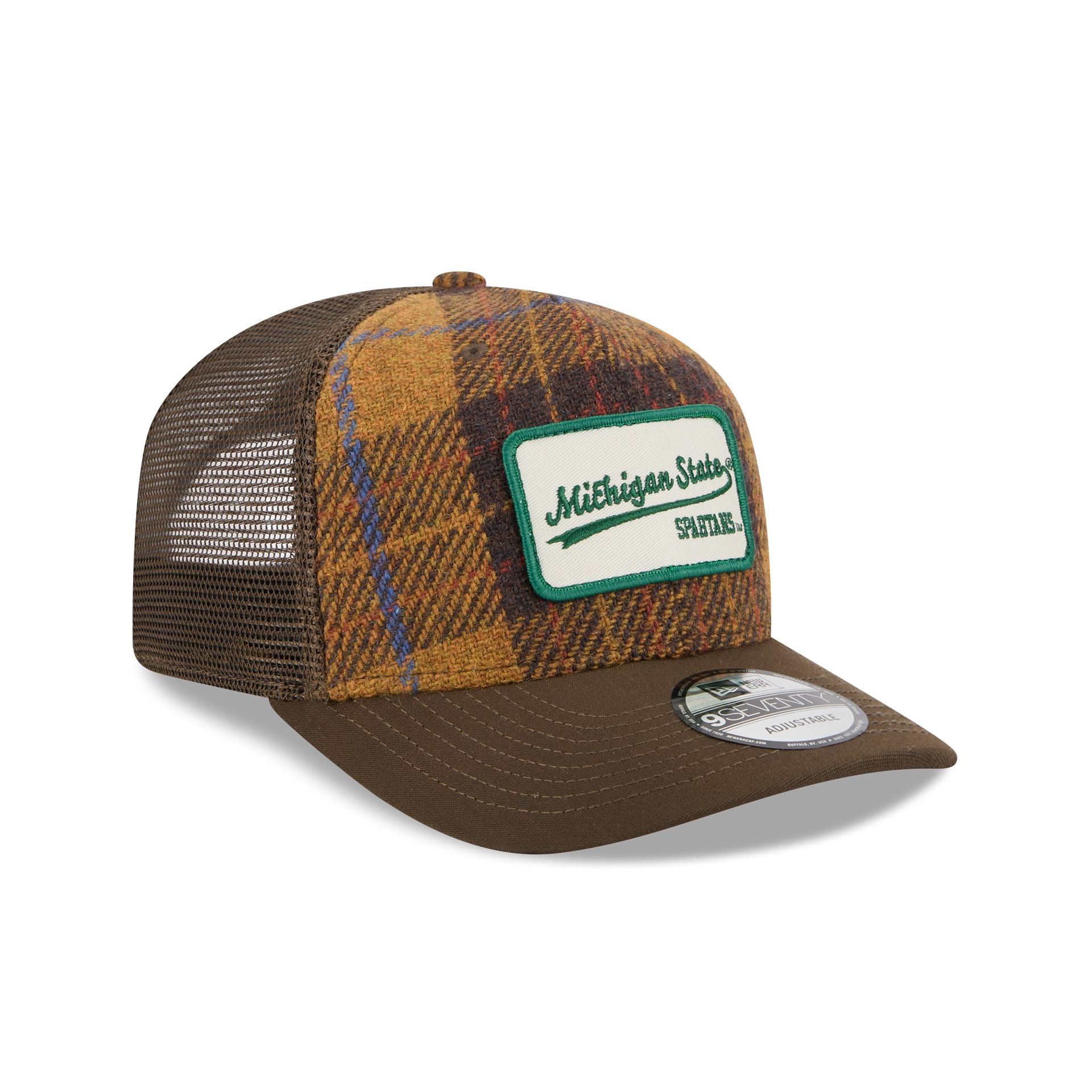 Michigan State Spartans Wool Plaid 9SEVENTY Trucker Hat