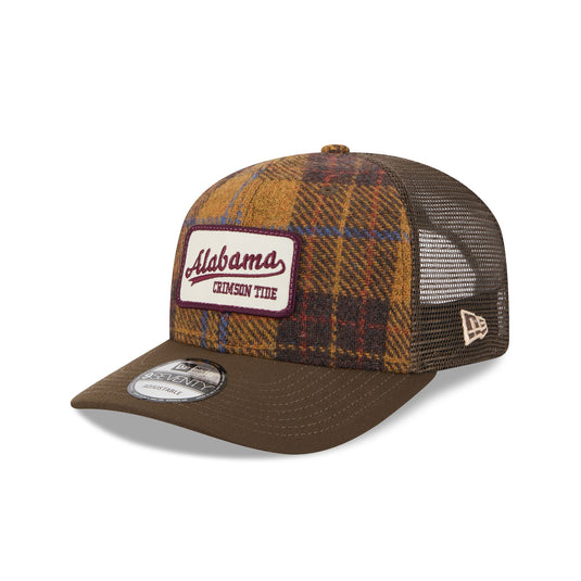 Alabama Crimson Tide Wool Plaid 9SEVENTY Trucker Hat - New Era Cap