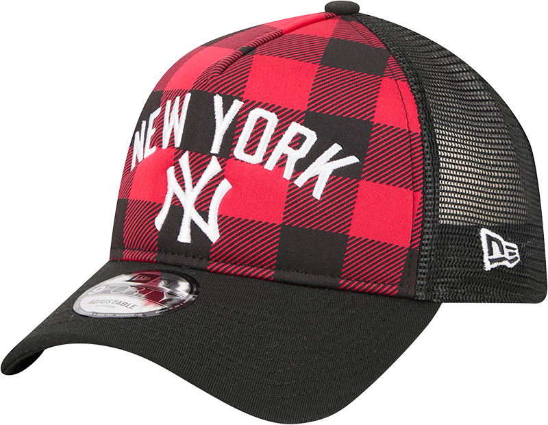 New York Yankees Evergreen Check 9FORTY A-Frame Trucker Hat