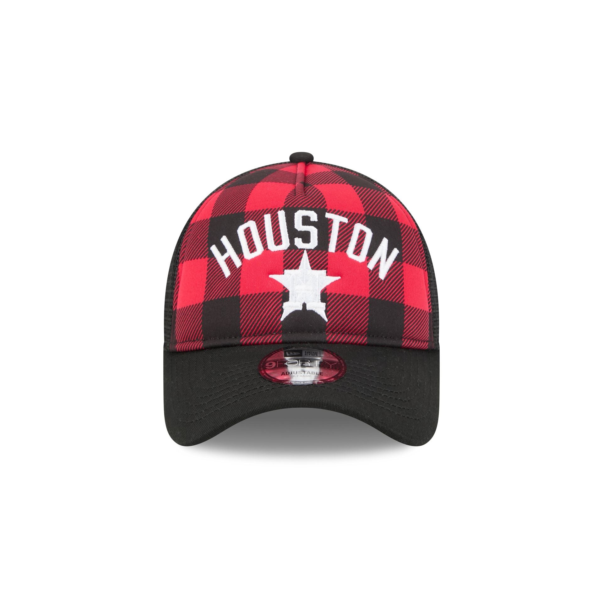 Houston Astros Evergreen Check 9FORTY A-Frame Trucker Hat