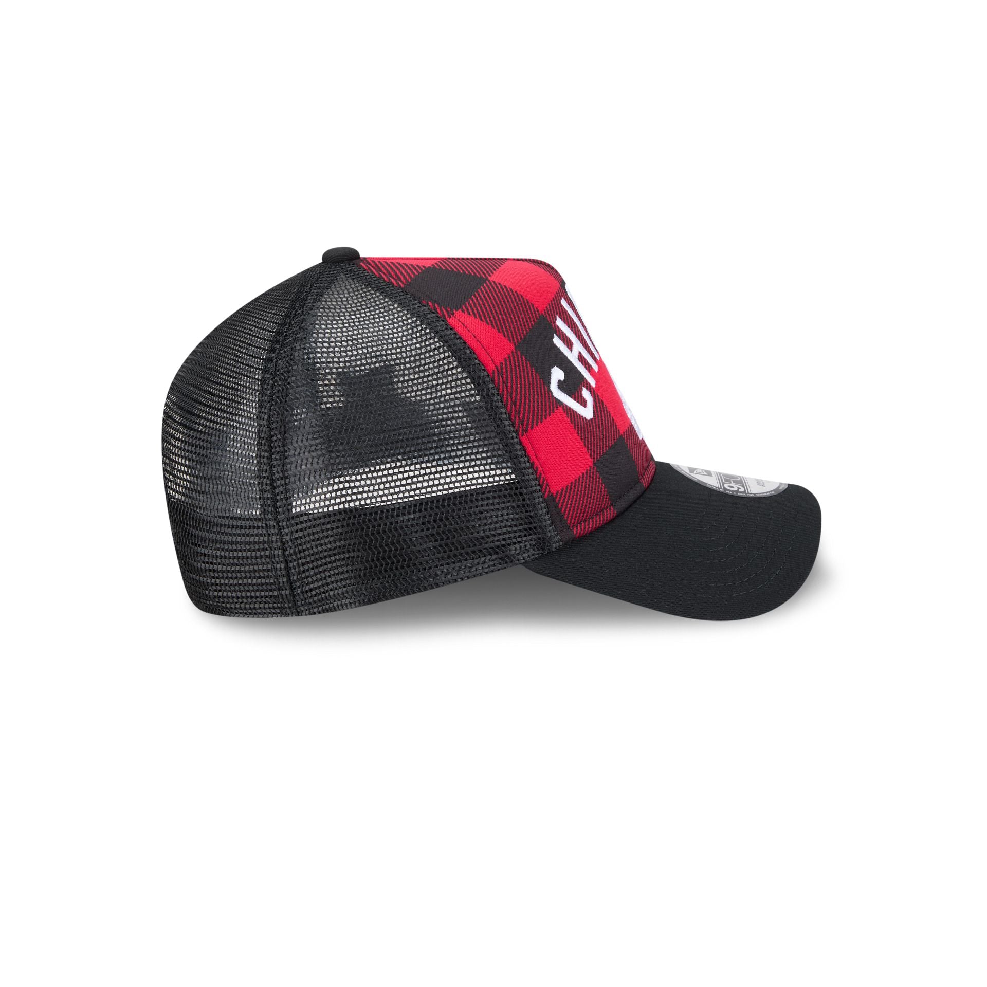 Chicago Blackhawks Evergreen Check 9FORTY A-Frame Trucker Hat