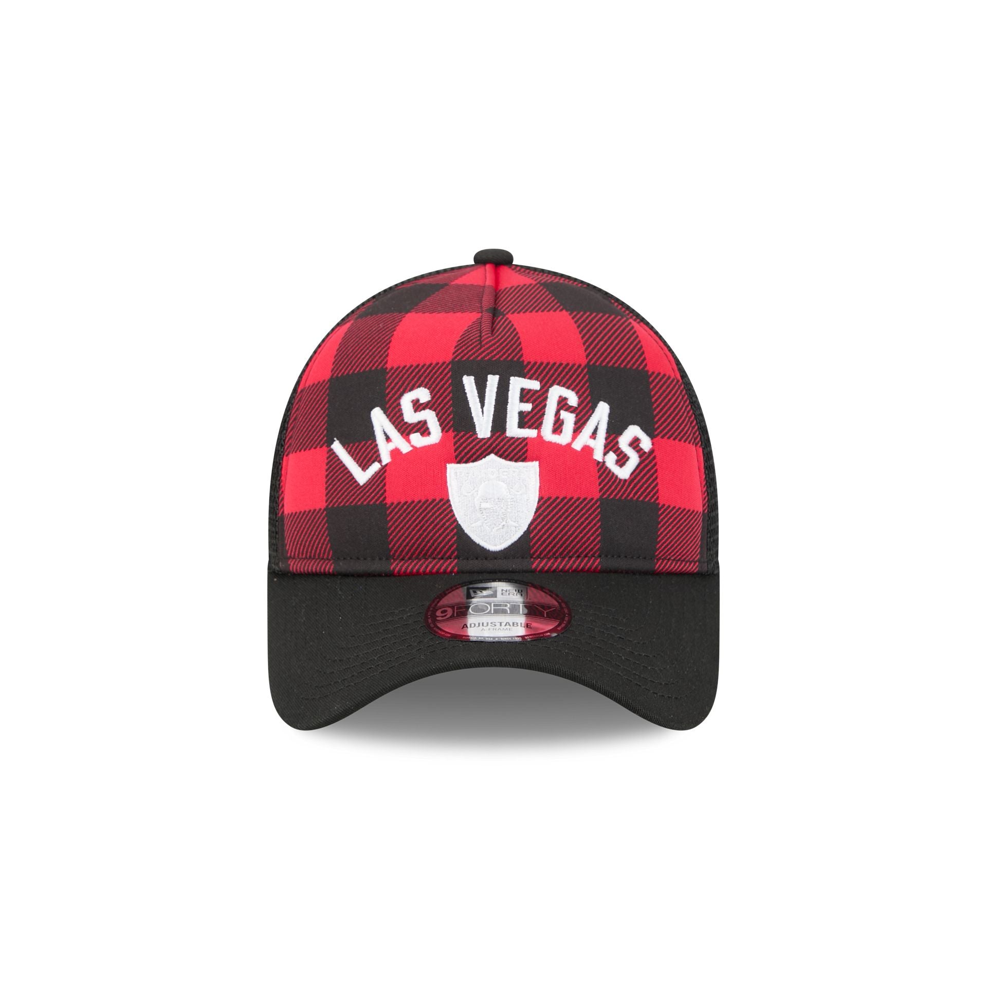 Las Vegas Raiders Evergreen Check 9FORTY A-Frame Trucker Hat