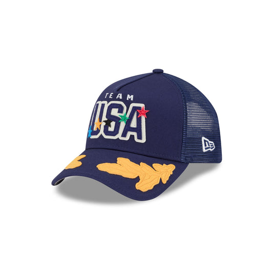 Team USA Felt Patch 9FORTY A-Frame Trucker Hat - New Era Cap