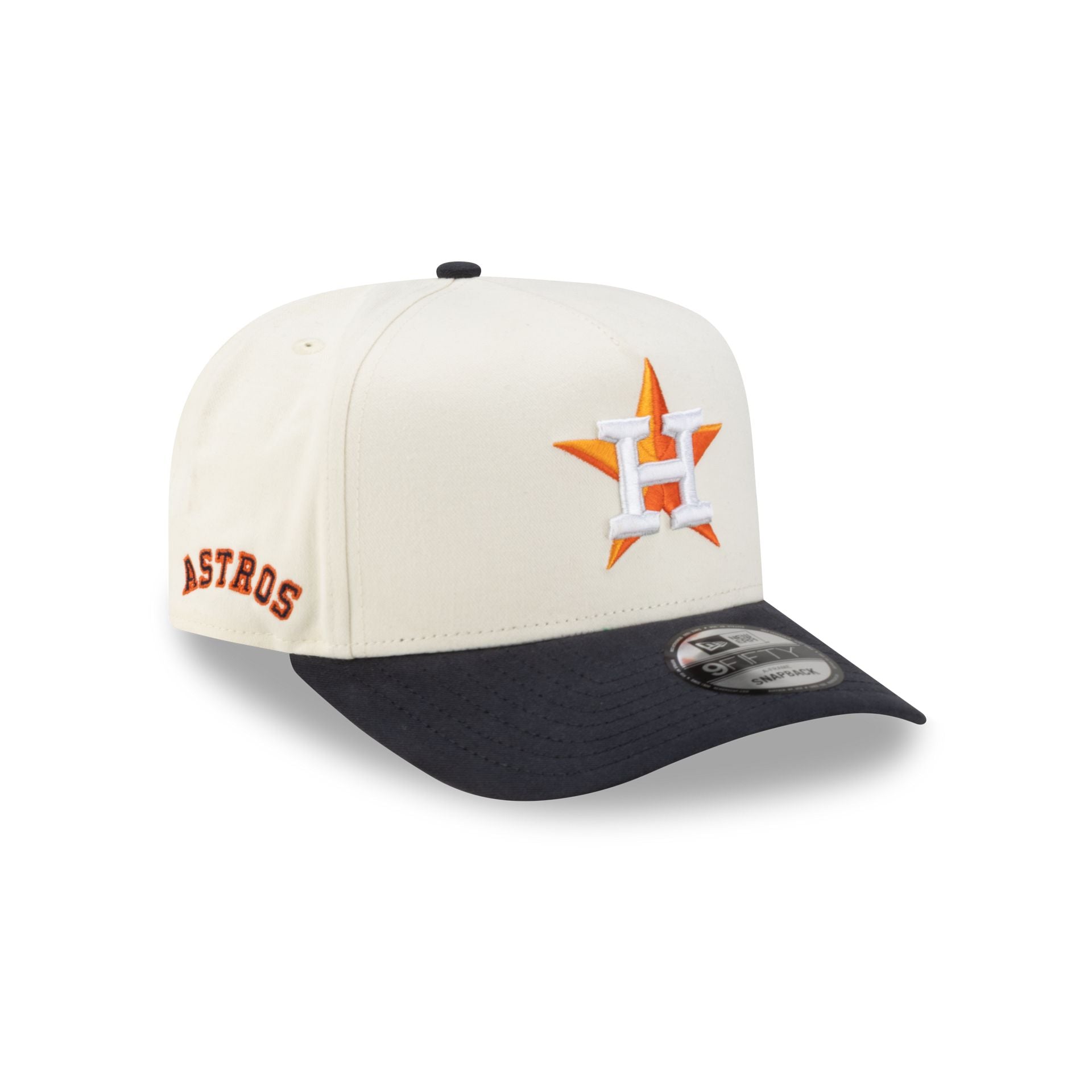 Houston Astros Cotton Brush Chrome Pre-Curve 9FIFTY A-Frame Snapback Hat
