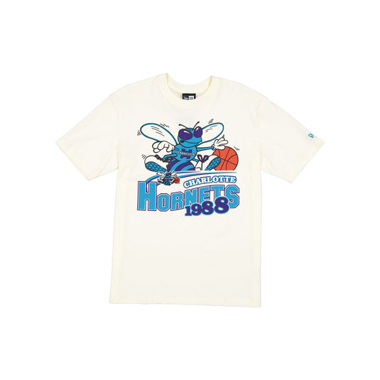Charlotte Hornets Retro Chrome White T-Shirt - New Era Cap