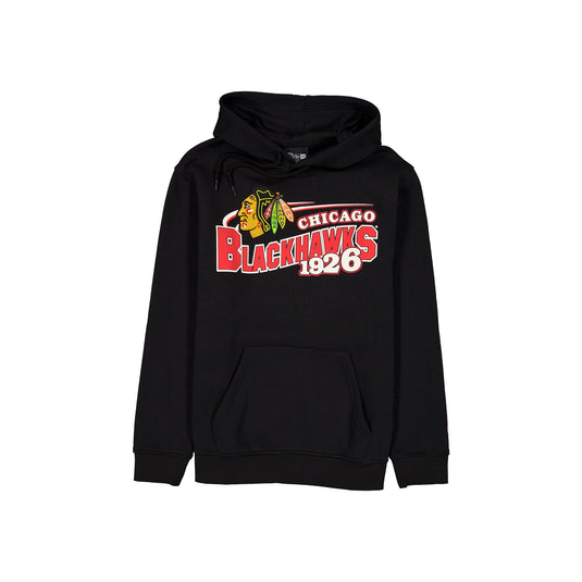 Chicago Blackhawks Retro Black Hoodie - New Era Cap