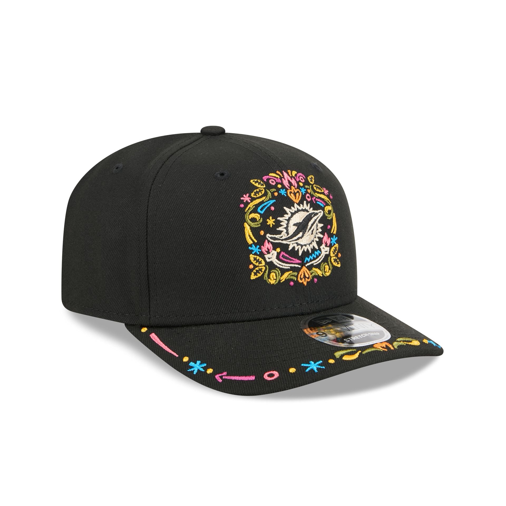 Miami Dolphins Black Color Pop 9SEVENTY Stretch-Snap Hat – New Era Cap