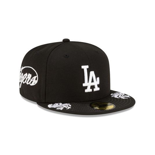 Los Angeles Dodgers Script Black and White 59FIFTY Fitted Hat - New Era Cap