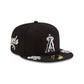 Los Angeles Angels Script Black and White 59FIFTY Fitted Hat