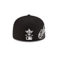Los Angeles Angels Script Black and White 59FIFTY Fitted Hat