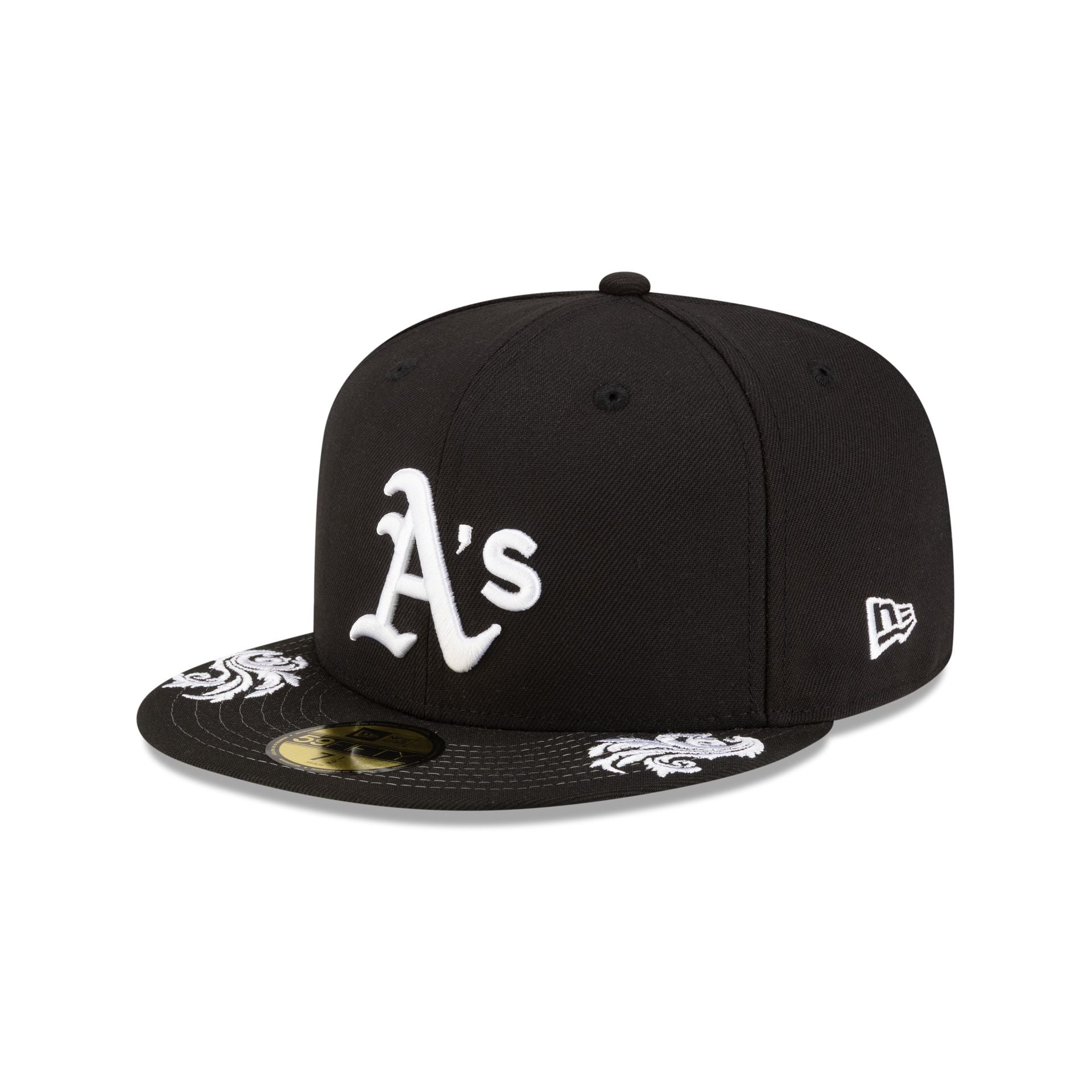 Athletics Script Black and White 59FIFTY Fitted Hat