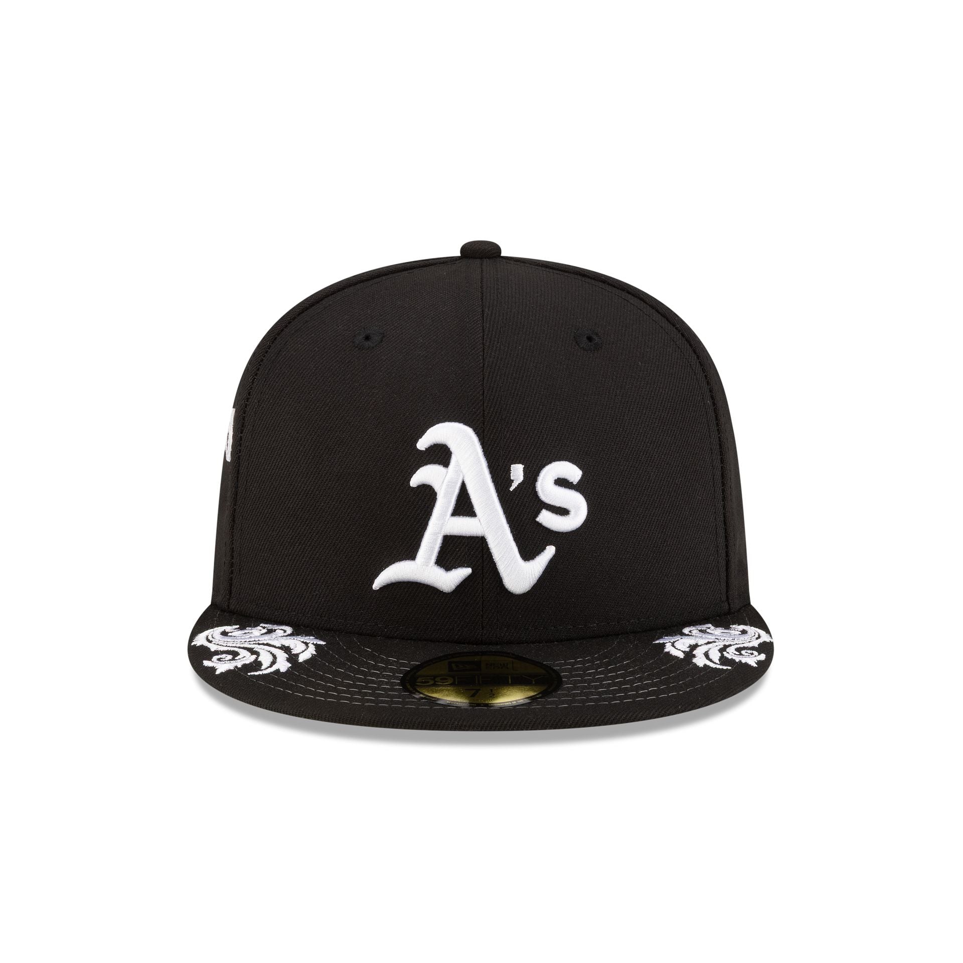 Athletics Script Black and White 59FIFTY Fitted Hat