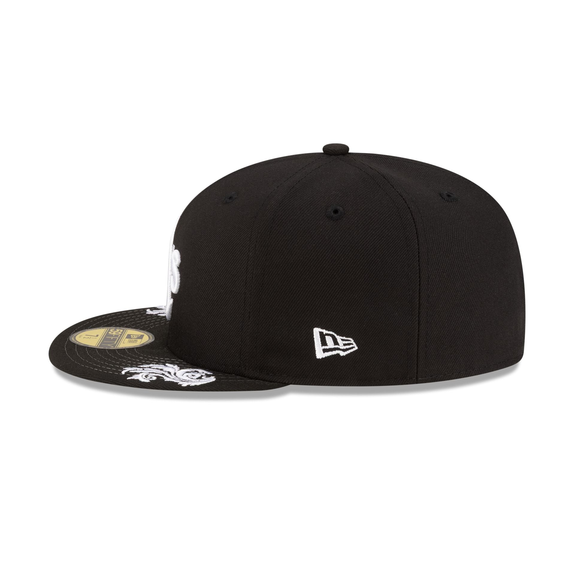 Athletics Script Black and White 59FIFTY Fitted Hat