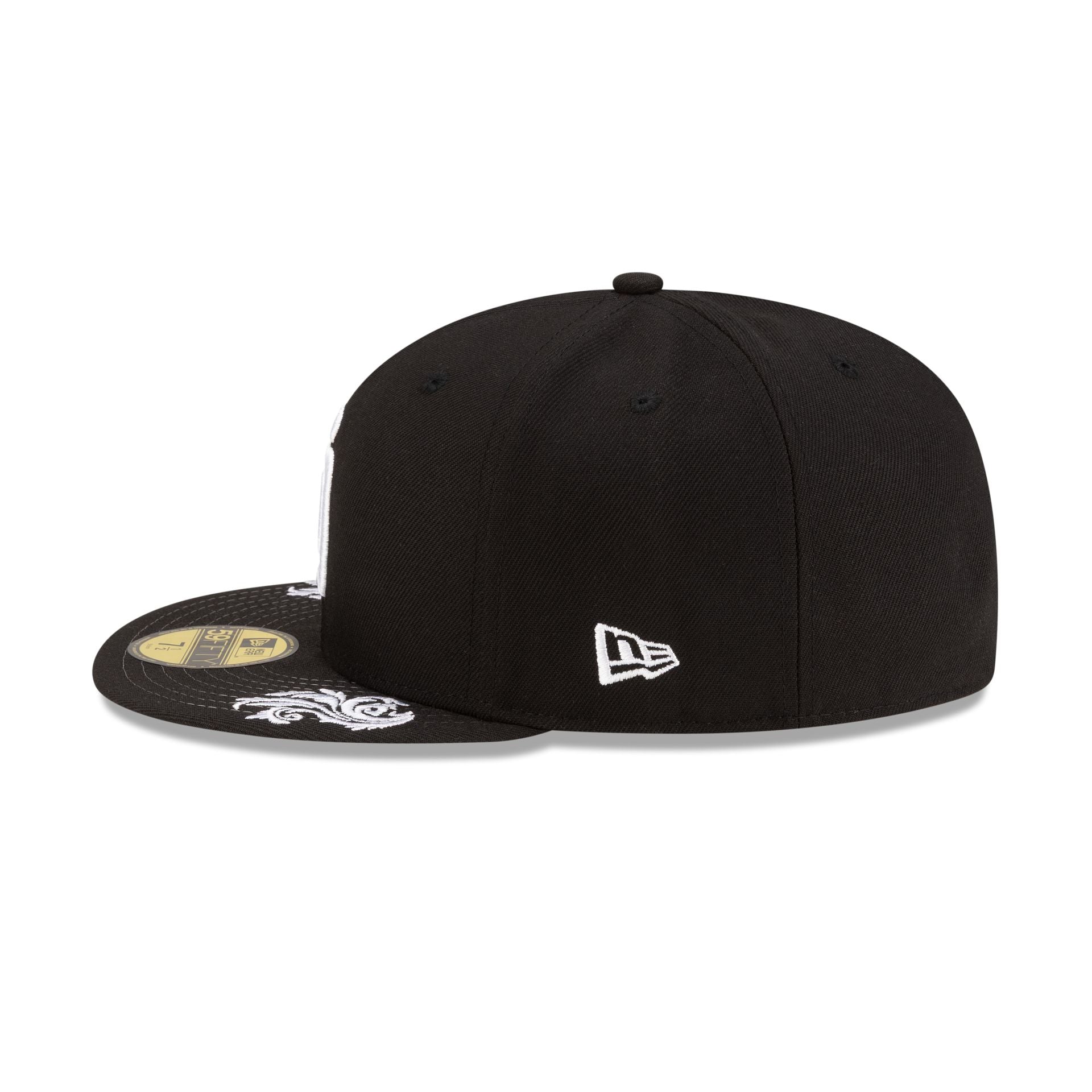 San Diego Padres Script Black and White 59FIFTY Fitted Hat