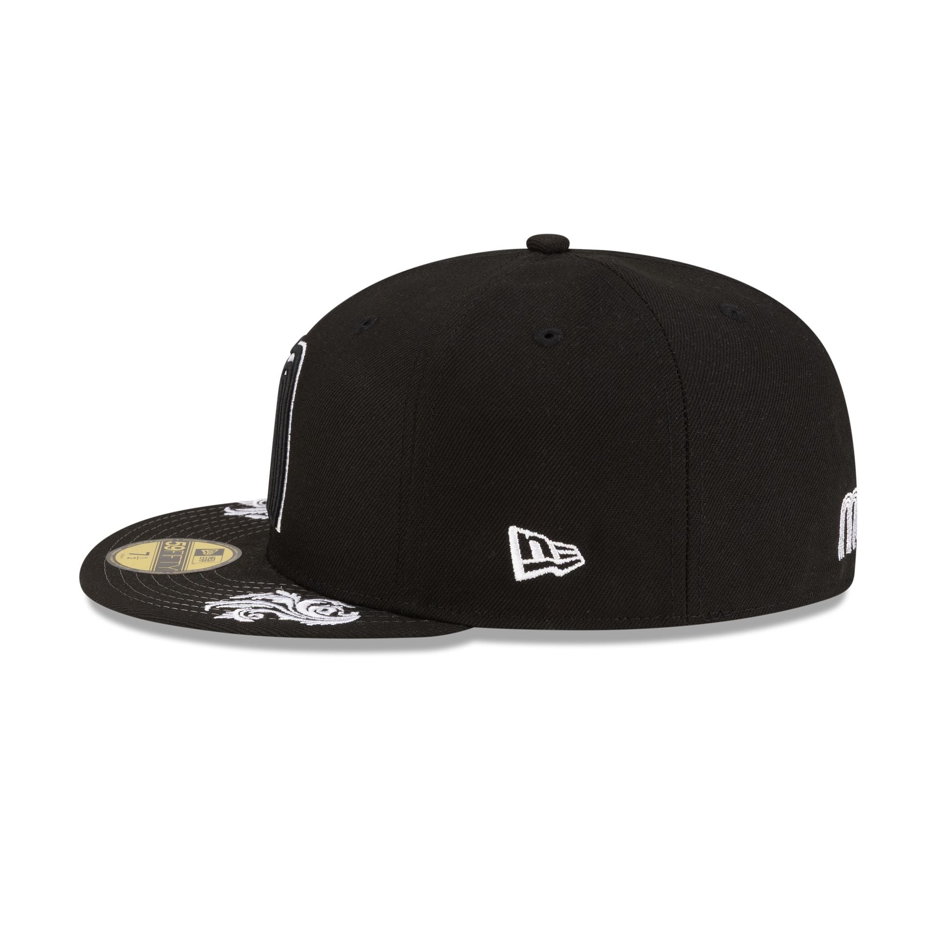 Mexico Baseball Script Black and White 59FIFTY Fitted Hat