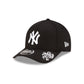 New York Yankees Script Black and White 9FORTY M-Crown A-Frame Snapback Hat