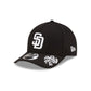 San Diego Padres Script Black and White 9FORTY M-Crown A-Frame Snapback Hat