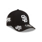 San Diego Padres Script Black and White 9FORTY M-Crown A-Frame Snapback Hat