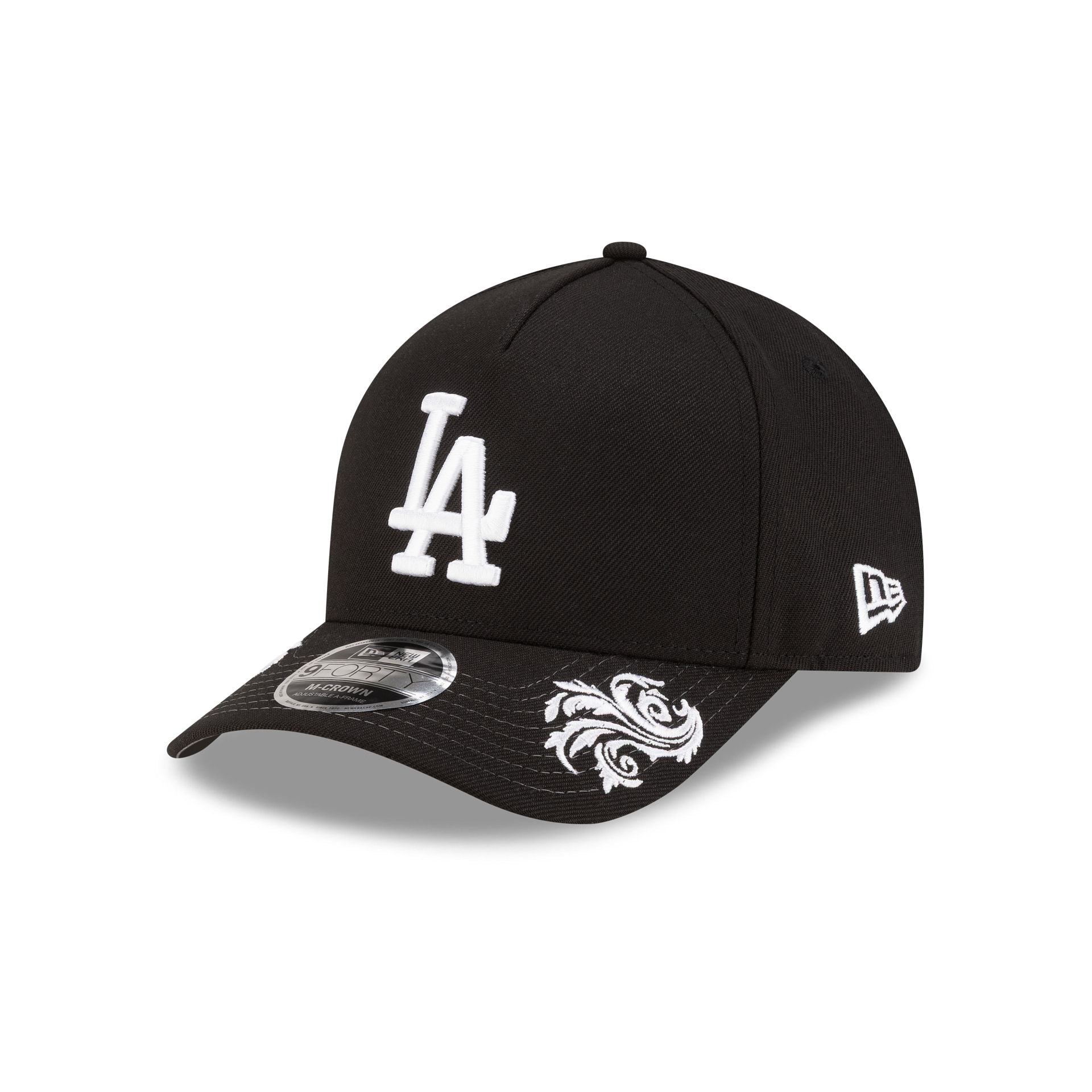 Los Angeles Dodgers Script Black and White 9FORTY M-Crown A-Frame Snapback Hat