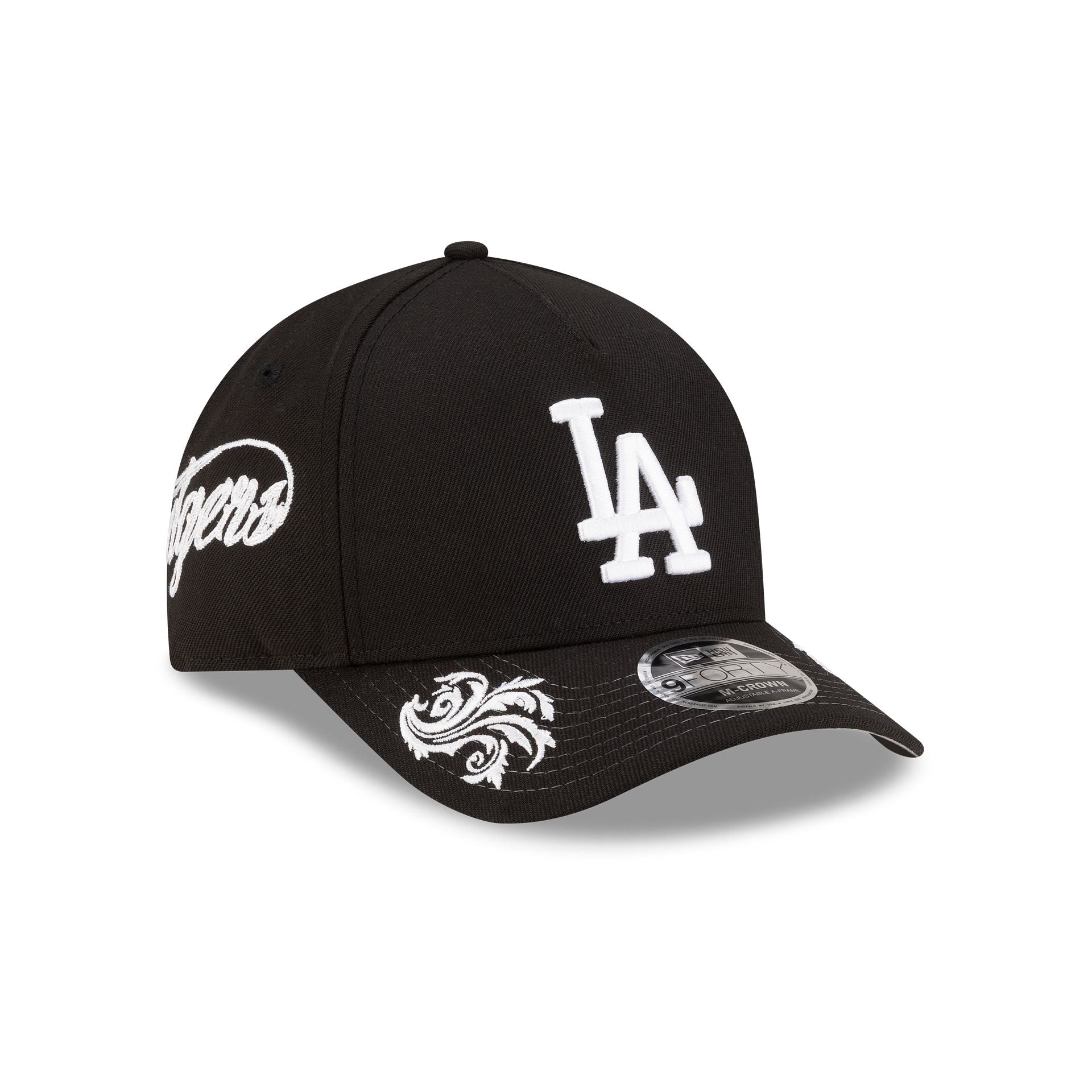 Los Angeles Dodgers Script Black and White 9FORTY M-Crown A-Frame Snapback Hat