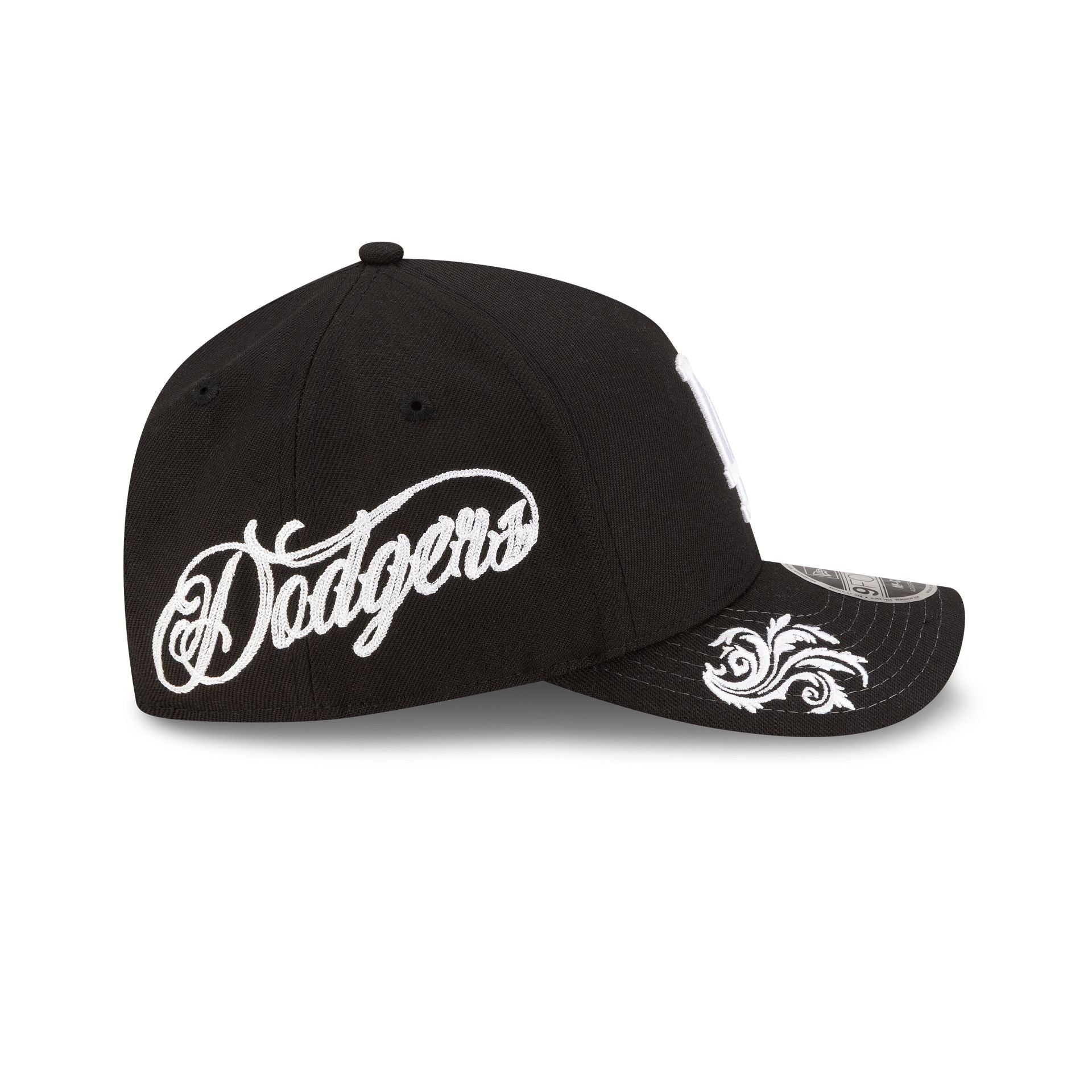 Los Angeles Dodgers Script Black and White 9FORTY M-Crown A-Frame Snapback Hat