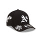 Athletics Script Black and White 9FORTY M-Crown A-Frame Snapback Hat