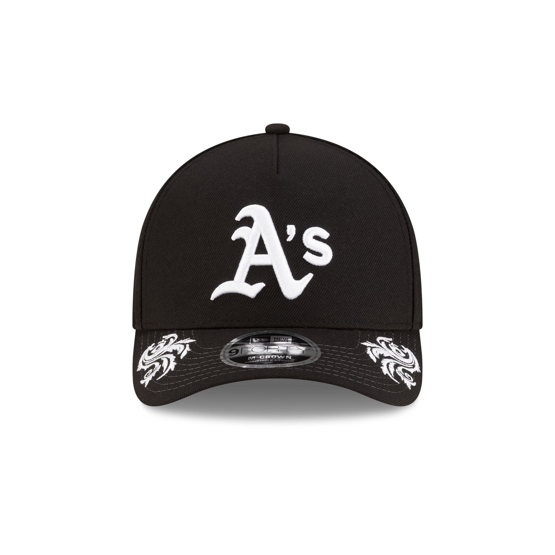 Athletics Script Black and White 9FORTY M-Crown A-Frame Snapback Hat