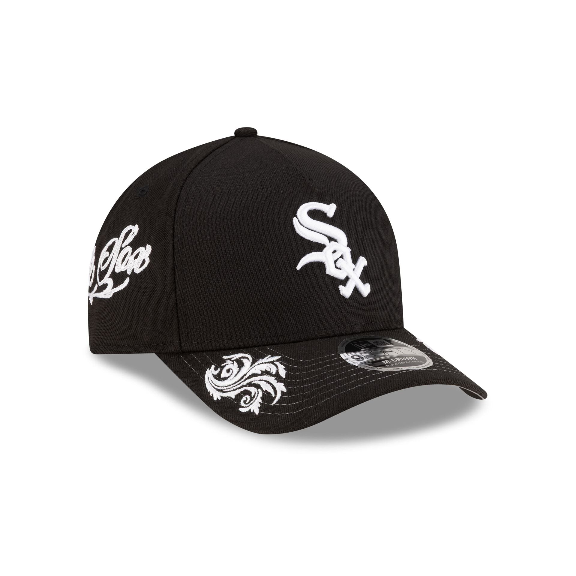 Chicago White Sox Script Black and White 9FORTY M-Crown A-Frame Snapback Hat