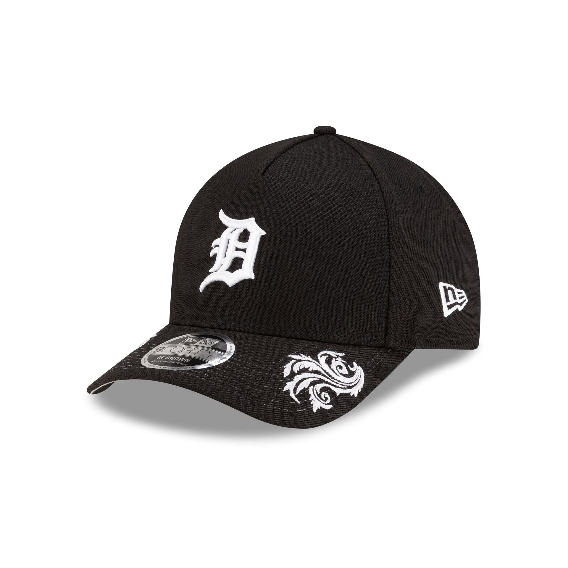 Detroit Tigers Script Black and White 9FORTY M-Crown A-Frame Snapback Hat