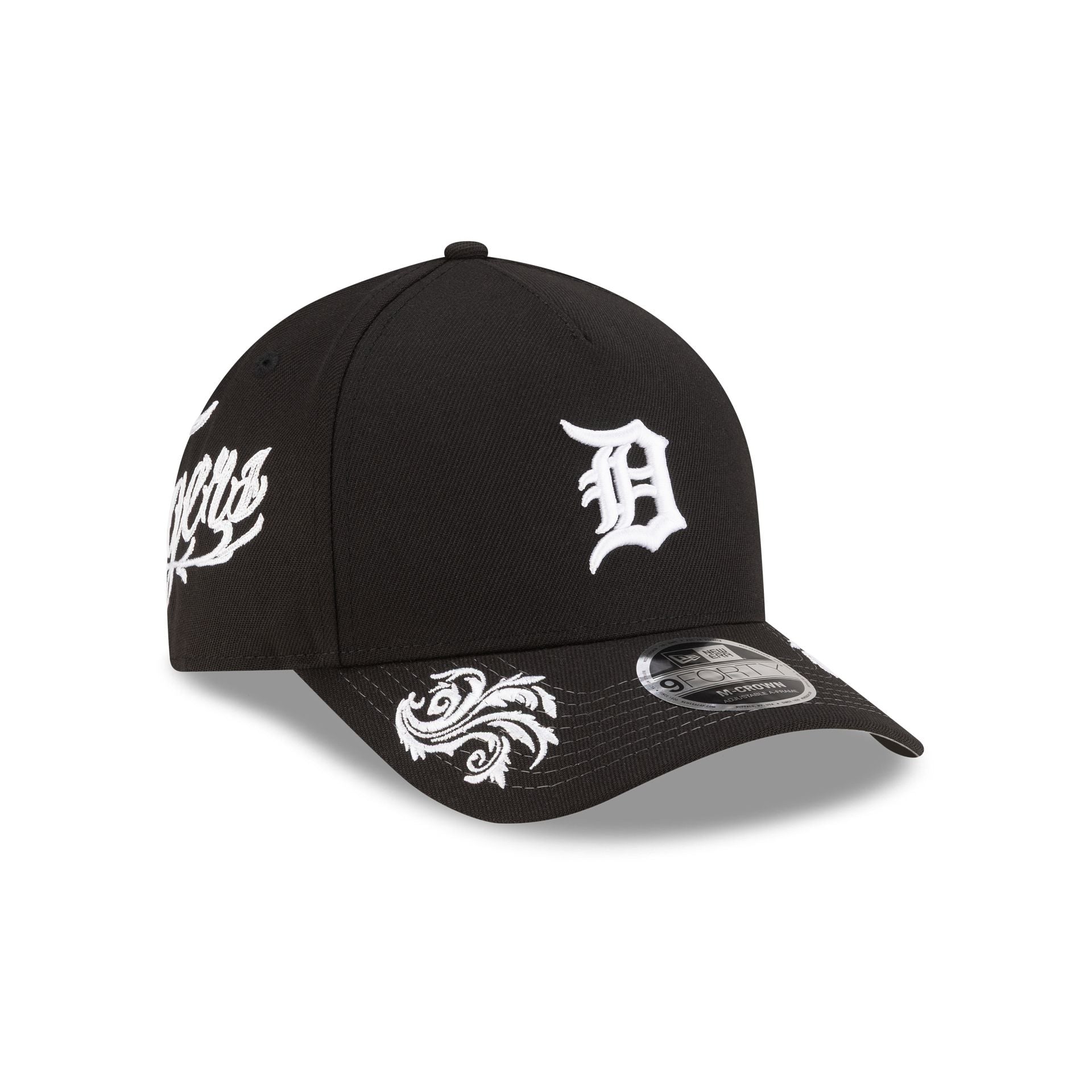 Detroit Tigers Script Black and White 9FORTY M-Crown A-Frame Snapback Hat